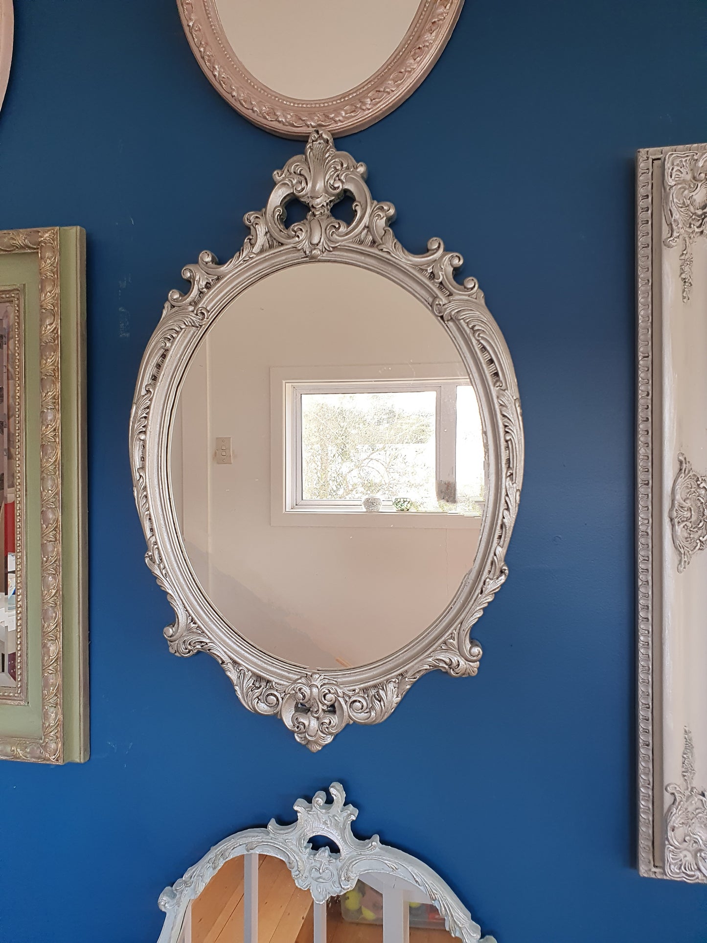 Ornate Silver Mirror