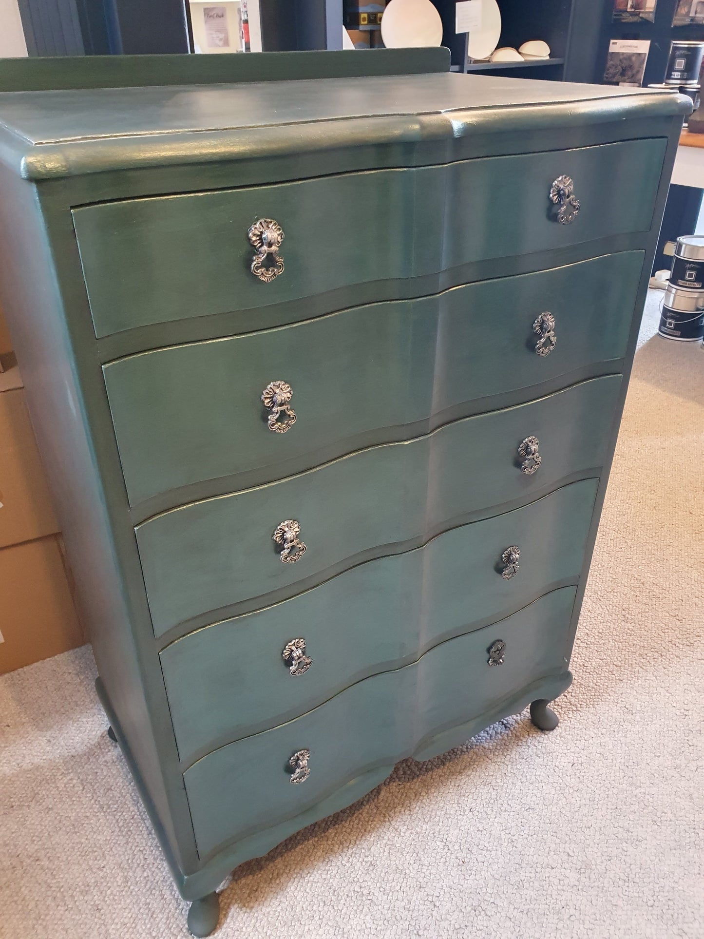 Green Metallic Drawers