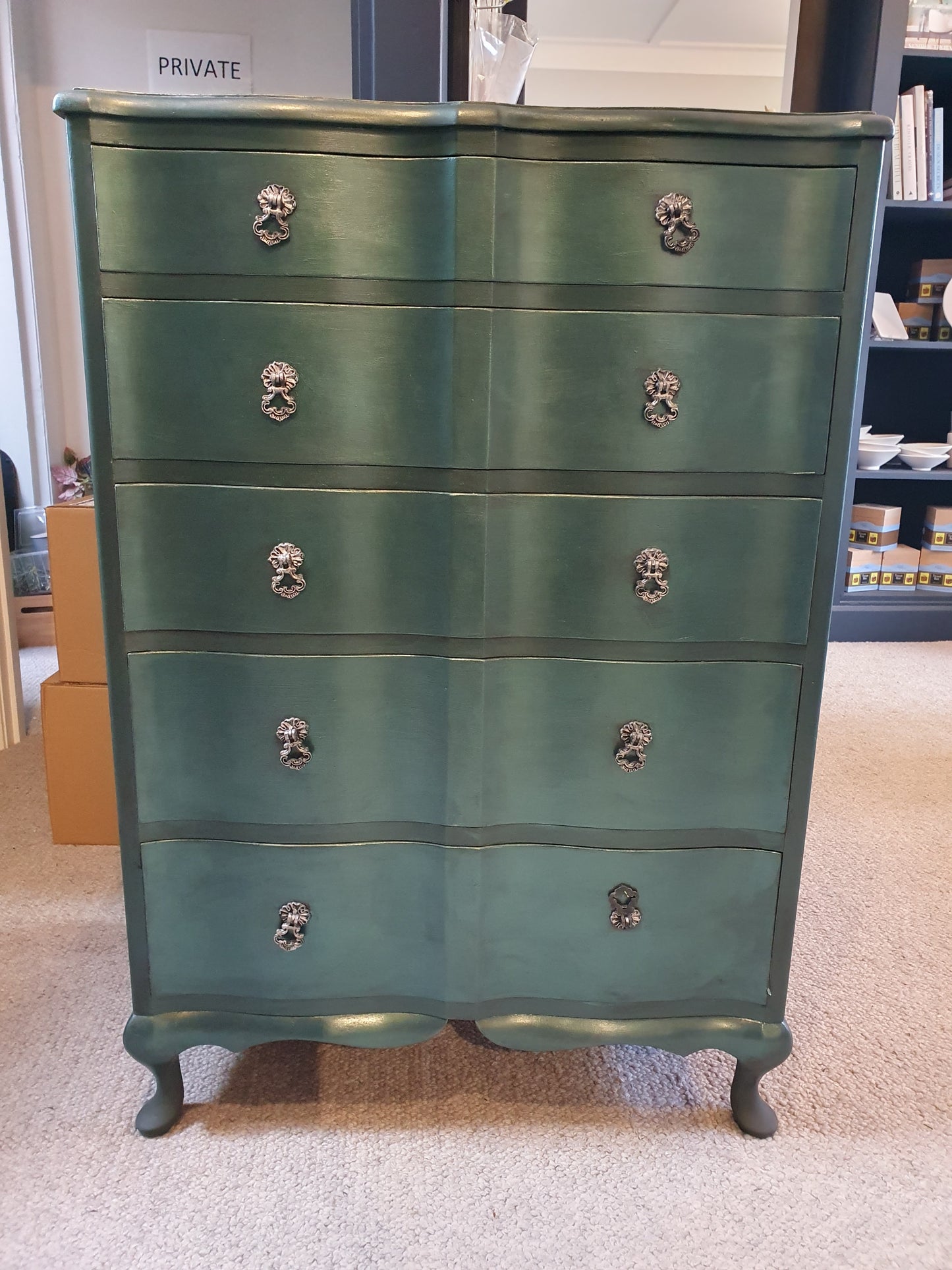 Green Metallic Drawers