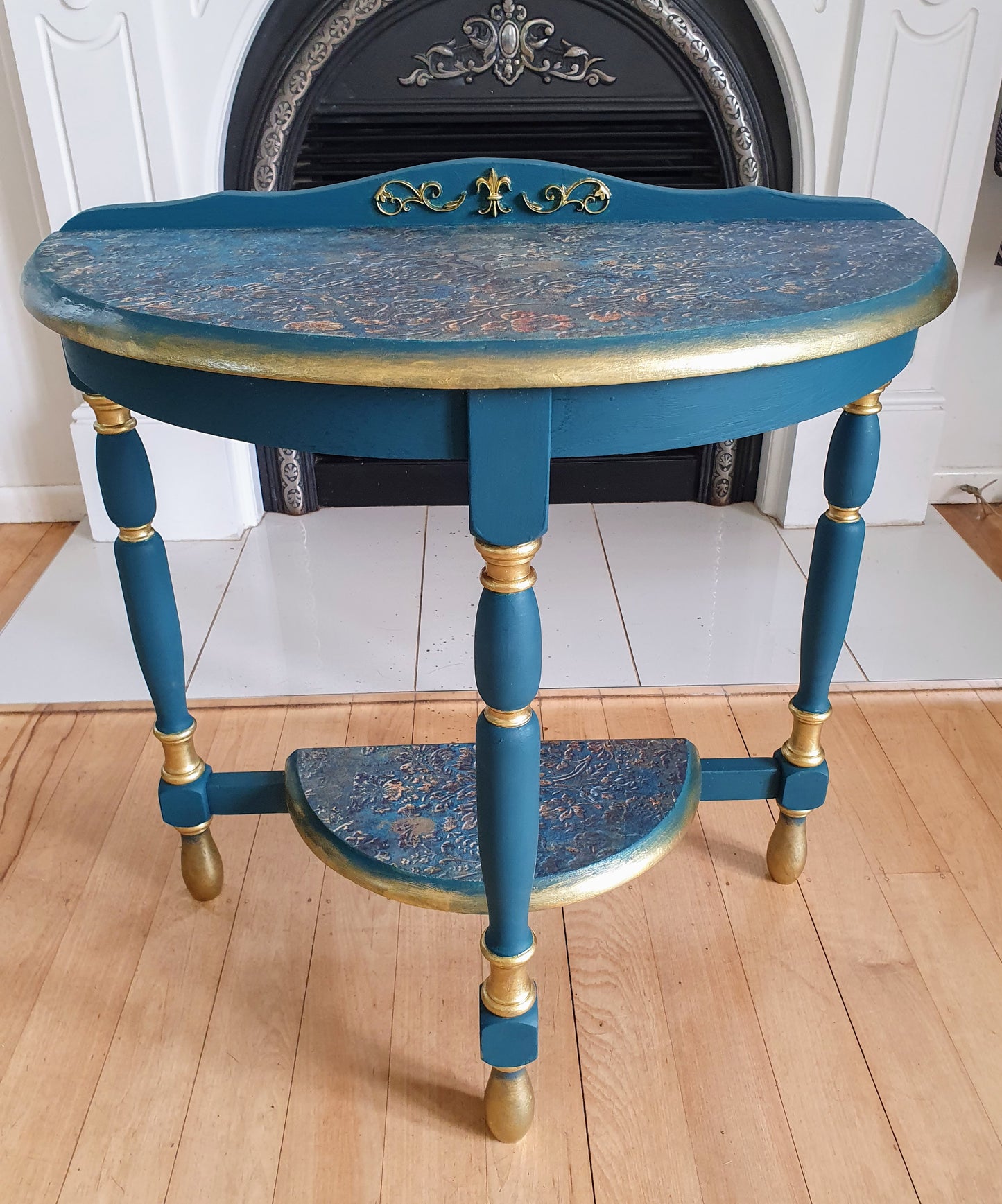 Ornate Half Round Table