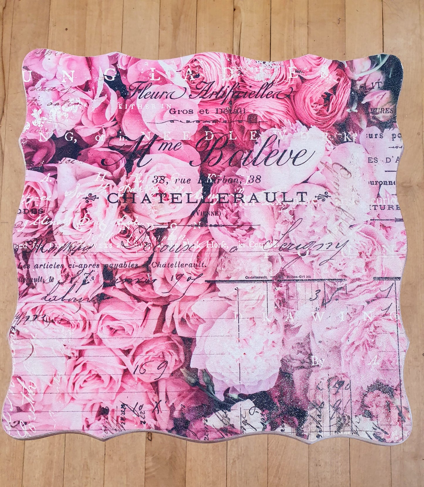 Pink Roses Pedestal Table