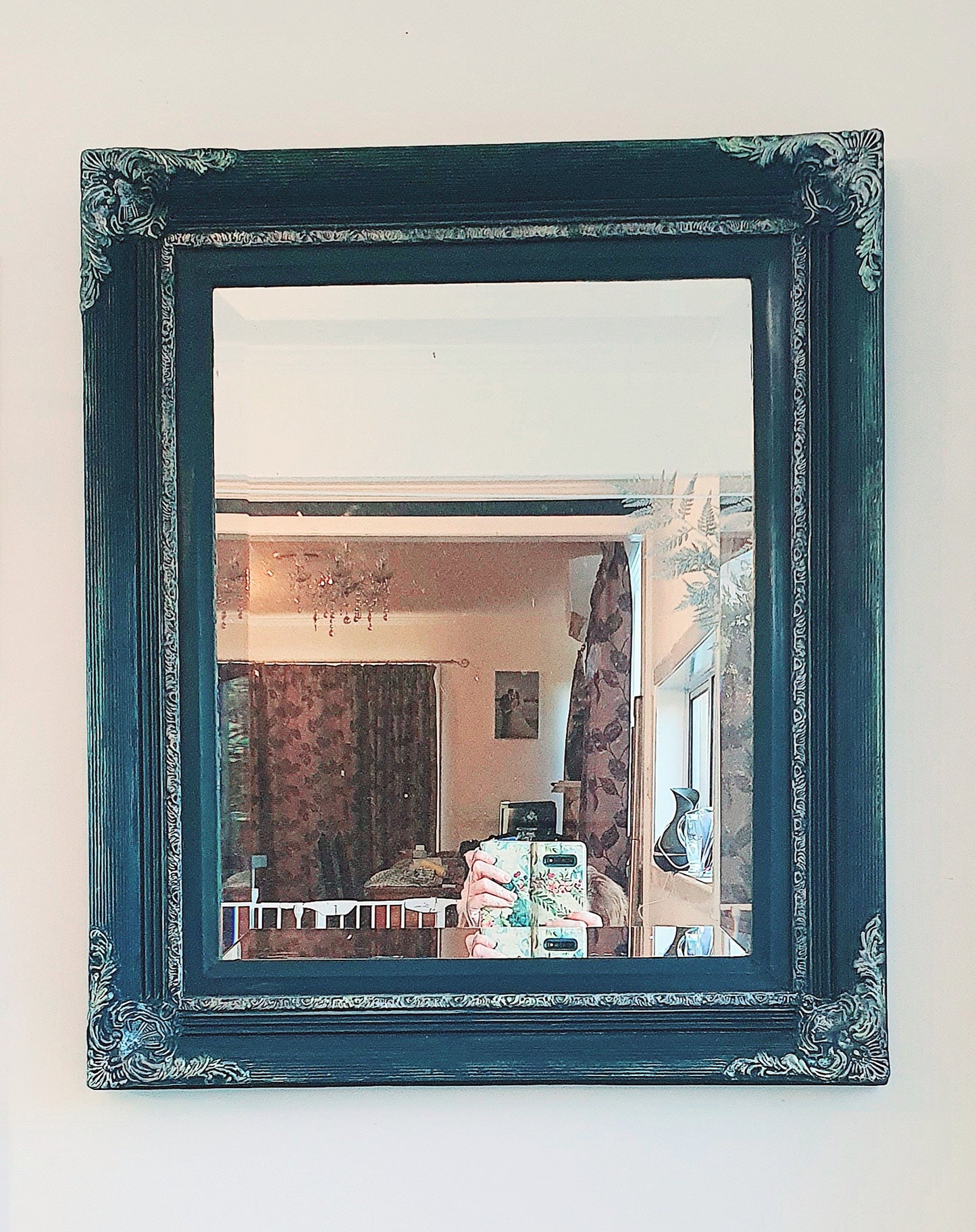 Ornate Teal Mirror