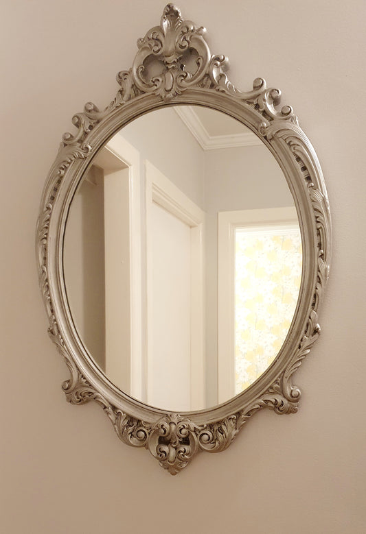 Ornate Silver Mirror